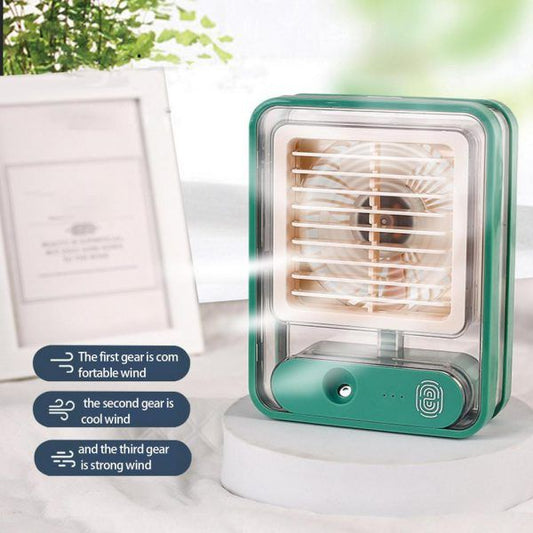 Type C Rechargeable Portable Desktop Air Conditioner With 3 Speed Spray Humidifier Purifier